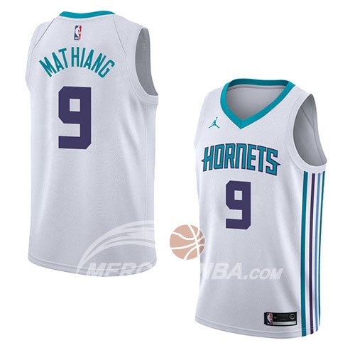 Maglia NBA Charlotte Hornets Mangok Mathiang Association 2018 Bianco